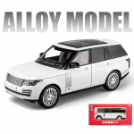 1/18 Land Rover Range SUV Sport Žaislinis automobilis vaikams Diecast modelis Miniatiūrinis Garsas &Scaron;viesa Atidaromos durys Kolekcija Dovana vaikams balta