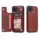 Odinis piniginės dėklas su atverčiamu dangteliu, skirtas iPhone 16 15 14 13 12 11 Pro Max 8 7+ XR XSMAX Samsung S25 S24 S23 S22 S21 S20 Plus S23FE A55 A14 A54 A53 iPhone 16 ruda