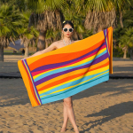 Dryžuoti paplūdimio rank&scaron;luosčiai 150x70 cm oranžinė