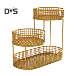 Vaisių krep&scaron;elis virtuvei Kelių pakopų laikymo dėžė Kelių pakopų vaisių dubenėlio vielinio krep&scaron;elio tvarkyklė daržovių užkandžiams bulvių svogūnams S auksinė