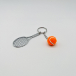 Mini teniso raketės raktų pakabukas - Metalinė sportinė dovana 2CM x 9CM