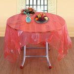 Skaidri Raudona ir Balta Vienkartinė Staltiesė - Stora, Plastikinė, Apvali arba Stačiakampė 140cm x 140cm (10 pack) raudona