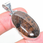 Honey Dendritic Handmade 925 Sterling Silver Jewelry Pendant 1.97 i9g28