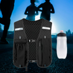 Hidracijos kuprinė bėgikams su reguliuojamomis savybėmis, skirta lauko veiklai juoda