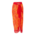 Naujas seksualus vienos dalies maudymosi kostiumas moterims Bikini Ruffles Spausdinta &scaron;ifono sijonėlio maudymosi kostiumo komplektas S orange