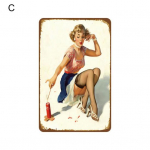 Plakatų skardinių plok&scaron;telių spausdinimas Seksualaus i&scaron;skirtinio retro stiliaus moteri&scaron;ko ra&scaron;to skardos lentelė namams C