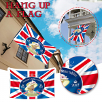 Platina-m Jubile-e Flag,GB Unio-n Jack 70 Years Jubile-e Decorations 2022, vėliava su He-r Majest-y The 2022 One Size
