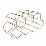 &Scaron;iuolaikinės metalinės korio formos vyno lentynos vyno butelių laikymo bičių avilys, stalvir&scaron;is, &scaron;e&scaron;iakampis 9 butelių vyno laikiklio ekranas auksas