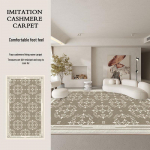 Skandinavi&scaron;ko stiliaus svetainės/miegamojo kavos staliukas, pledas: Neslystantis, vandenį sugeriantis, purvui atsparus imituotas ka&scaron;myro kilimas. 80*120 cm (Enhanced)