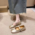 Naujovė Plok&scaron;ti batai su skersiniu pir&scaron;tu moteri&scaron;ka kokybi&scaron;ka oda Mary Janes japoni&scaron;ko stiliaus ristūnai, kulk&scaron;nys, bele Tabi nindzės loafers moterys 38