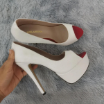 Moteri&scaron;ki auk&scaron;takulniai stiletto, seksualių striptizo &scaron;okių auk&scaron;takulnių, atviro pir&scaron;to, aksominės platformos, vakarėliams naktiniame klube, juodi, raudoni, vestuviniai bateliai 43