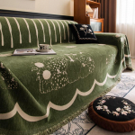 Skandinavi&scaron;ko stiliaus pažangus sofos rank&scaron;luostis &Scaron;enilinė sofos uždangos medžiaga Visų sezonų universali apsauga nuo kačių draskymo Sofos uždangalas Sofos pledas 180*230cm žalia