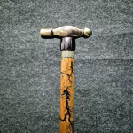 93.98 cm Brass Hammer Handle Walking Cane, Wooden Walking Cane For Men/Women, Mobility Aid Cane Gift For Him