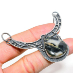 Ocean Fume Agate Handmade 925 Sterling Silver Gift Pendant 2.44 g5b03