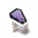 Amethyst Handmade 925 Sterling Silver Jewelry Ring Size 10 h5b80