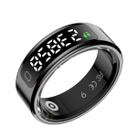 YurKem Smart Ring &Scaron;irdies ritmo kraujo deguonies ir kraujospūdžio matuokliai Vyrai Moterys Fitness Tracker Sport IP68 Neper&scaron;lampamas Bluetooth žiedas Size 9 (19.1mm) juoda