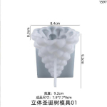 Pasidaryk pats kri&scaron;tolinė forma, la&scaron;inami klijai, derva, 3D, Kalėdinė eglutė, žvakės forma, Kalėdinis stalas, ornamentai, veidrodinė silikoninė forma Pack of 1