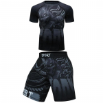 jiu jitsu Rashguard vyri&scaron;ki mar&scaron;kinėliai hosen mma &scaron;ortai bjj Boxeo kikboksingo mar&scaron;kinėliai rash guard sportinė apranga mma bokso mar&scaron;kinėlių rinkinys S