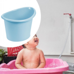Bath Bucket with Support Seat Infant Bathtub for Infants Newborn blue mėlyna