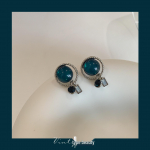 Venecijos ežero vandens katės akies retro auskarai-smeigtukai &ndash; uodo spiralių ausų klipsai moterims, nereikia auskarų vėrimo Venice Lake Water (Stud Earrings)