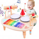 Vaiki&scaron;kas būgnų rinkinys, &bdquo;Multi-in-1&ldquo; muzikos instrumentai vaikams nuo 1 2 3 metų su ksilofonu, Montessori kūdikio žaislas, vaiki&scaron;kas To