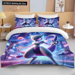 10 dydžių Pokemon Mewtwo spausdintas patalynės komplektas animacinis anime antklodės užvalkalas antklodei pagalvės užvalkalas berniukams mergaitėms vaikams suaugusiems karali&scaron;ko dydžio dovana 140x200cm 3pcs