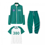 3 vnt./kompl. Vaikų unisex filmo žaidimo spaudo ilgomis rankovėmis užtrauktuku užsegama striukė paltas kelnės kelnių rinkinys apranga berniukams mergaitėms Helovino karnavalo kostiumas 150cm