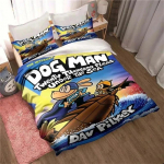 3D animacinis &scaron;uo žmogus paklodės užvalkalas pagalvės užvalkalas patalynės komplektas Dav Pilkey suaugusiems berniukams mergaitėms miegamojo dekoravimas Viengulis dvigulis dydis 100x135cm