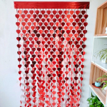 Fringe Love Sienos fonas 1x2m Gimtadienio dekoravimas Valentino dienos vakarėlio durų užuolaida