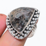 Natural Lodolite Quartz Gemstone 925 Sterling Silver Jewelry Ring Size 9 h7t04