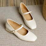 Madingi nauji Mary Jane bateliai moterims Retro stiliaus kvadratiniu priekiu žemu kulnu viengubos basutės Mink&scaron;ti ir patogūs baleto bateliai Zapatos Mujer 33