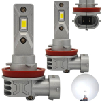 2 vnt. H9 LED lemputės 12-24V CANBUS CSP Baltos, galingos 5000lm Naujiena Off-Road