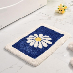 Inyahome Mieli Daisy vonios kilimėliai su gėlėmis, neslystantys vonios kilimėliai, plaunami ma&scaron;ina, mink&scaron;ti pūkuoti ir sugeriantys mikropluo&scaron;to vonios kilimėliai 40x60cm