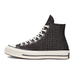 Converse Chuck 70 High Houndstooth Shine - Juodi Moteri&scaron;ki Kedai Pure-Silver Egret A04277C 35