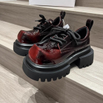 Mada Moteri&scaron;ki Platforminiai Batai 2025 Tendencija Nauji Mados Loaferiai Vasariniai Stambūs Marie Janes Prekės Ženklo Batai Moteri&scaron;ki Sportbačiai Suvarstomi Zapatos Mujer 39 vyno raudonos spalvos