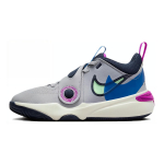 Nike Team Hustle D 11 GS Patogūs universalūs neslystantys amortizuojantys žemi vaiki&scaron;ki krep&scaron;inio batai Vaiki&scaron;kas sportbačio modelis Pilkai mėlyni FN5005-001 38.5