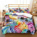 Tropiniai pauk&scaron;čiai Antklodės užvalkalas Akvarelė Kolibris Gėlės Viengulis Patalių komplektas Egzoti&scaron;ka laukinė gamta Baltas Abstraktus Poliesterio Antklodės užvalkalas 70x133cm