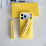 Lūpdažio įkvėptas telefono dėklas Apple įrenginiams Silikoninis smūgiams atsparus mink&scaron;tas dėklas su 3D dizainu Ne&scaron;iokitės savo lūpdažį 15pro max geltona