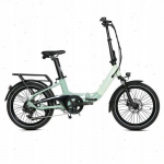 JOBOBIKE ACE PRO - 250 W - 36 V - 10 Ah - V&eacute;lo &eacute;lectrique pliable - &Eacute;quip&eacute; d'une batterie Samsung APP Green - Vert clair