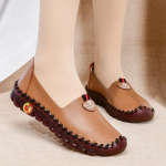 Moteri&scaron;ki mokasinai Odiniai Oksfordo plok&scaron;čiapadžiai Mink&scaron;ti Motina Auk&scaron;tos kokybės Loafers Moteri&scaron;ki plius dydžio 41 42 Mokasininiai plok&scaron;ti baleto batai 4.5 ruda