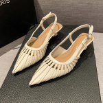 Madingi moteri&scaron;ki smailianosiai tu&scaron;čiaviduriai sandalai Vasariniai batai Moteri&scaron;ki slingback 2025 m. tendencija Eleganti&scaron;ki suknelių loaferiai Batai Madingi Sandalias De Mujer 34