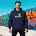 Windows XP Professional Spausdinti Megztinis Ruduo Vyri&scaron;kas Laisvas Kasdienis Megztinis Kvėpuojantis Gobtuvas Hipių Stilius Moteri&scaron;kas Megztinis Žiema S black
