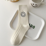 ANGEL SOCKS 1276 I&scaron;siuvinėtos miego kojinės su &scaron;ypsena ivory
