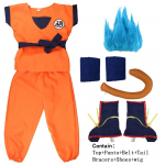 Vaiki&scaron;ki anime Son Goku Cosplay kostiumai Krillin treniruočių drabužiai Superherojų apranga su Super Saiyan peruku Comic Con vakarėlio kostiumas 160cm