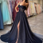 Naujas i&scaron;leistuvių vakarėlis Suknelės Vestido de Festa Juoda Suknelė su kaklu Eleganti&scaron;ka Stilius Nėriniai Eleganti&scaron;kas Sexy Slit 5XL