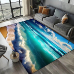 Pakrantės Paplūdimio Jūros Stiliaus Kilimas Kilimai Svetainei Vaikų Miegamajam Svetainei Neslystantis Ropojimo Kilimas Svetainės Dekoracija 80x120cm
