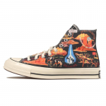 Converse 1970-ųjų Chuck 70 Twisted Resort Chuck Taylor All Star Madingos Patogios Auk&scaron;tos Espadrilės Unisex Juodos ir Oranžinės 35