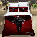TV L-Lucifer patalynės komplektai Rinkiniai I&scaron;skirtinis lovos reikmenų rinkinys Suaugusiųjų antklodės užvalkalas Lovos antklodės rinkinys Antklodės užvalkalas Dvigulis Pilnas Twin Vienvietis EU Single(135*200cm)3pcs