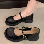 Mary Jane bateliai moterims 2024 m. nauji apvalūs pir&scaron;tai stori kulniukai eleganti&scaron;ki seklūs batai madingi lauko moteri&scaron;ki bateliai &bdquo;Zapatos De Mujer&ldquo; 40 juoda