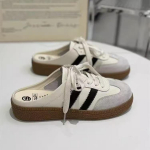 Balti mink&scaron;tapadžiai voki&scaron;ki treniruočių batai, nauji baotou pusbačiai, retro bekulniai laisvalaikio sportiniai batai 35【strength factory-take on export trade】 juoda